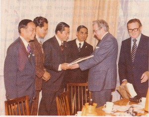 Page 38 (3) World Peace Envoy presenting gifts and documents to the Polish Ecumenical Council of Poland.
