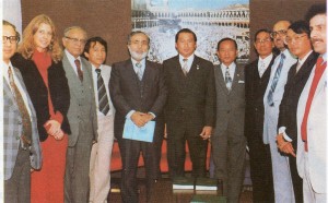 Page53 World Peace Envoy and some of Muslim leaders in New York led by Dr. Ala' Eddin Kharofa, Director of the World Muslim League,and Dr. Viqar A. Hamdani, Director of World Muslim Congress (Nov. 5,1980).